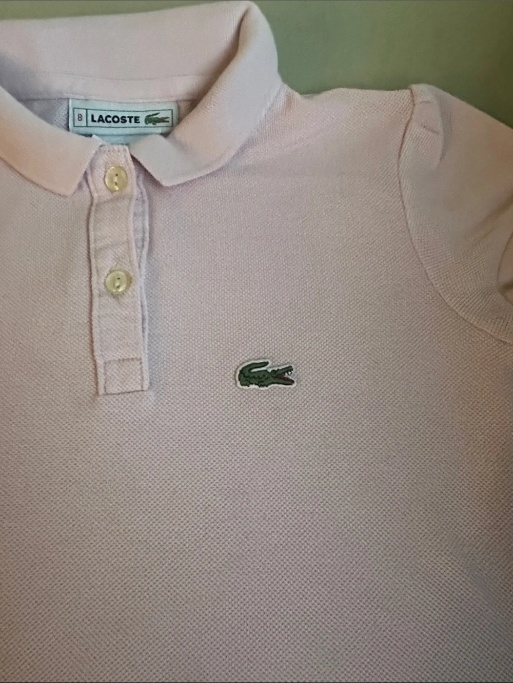 Lacoste Light Pink Girls' Short Sleeve Polo